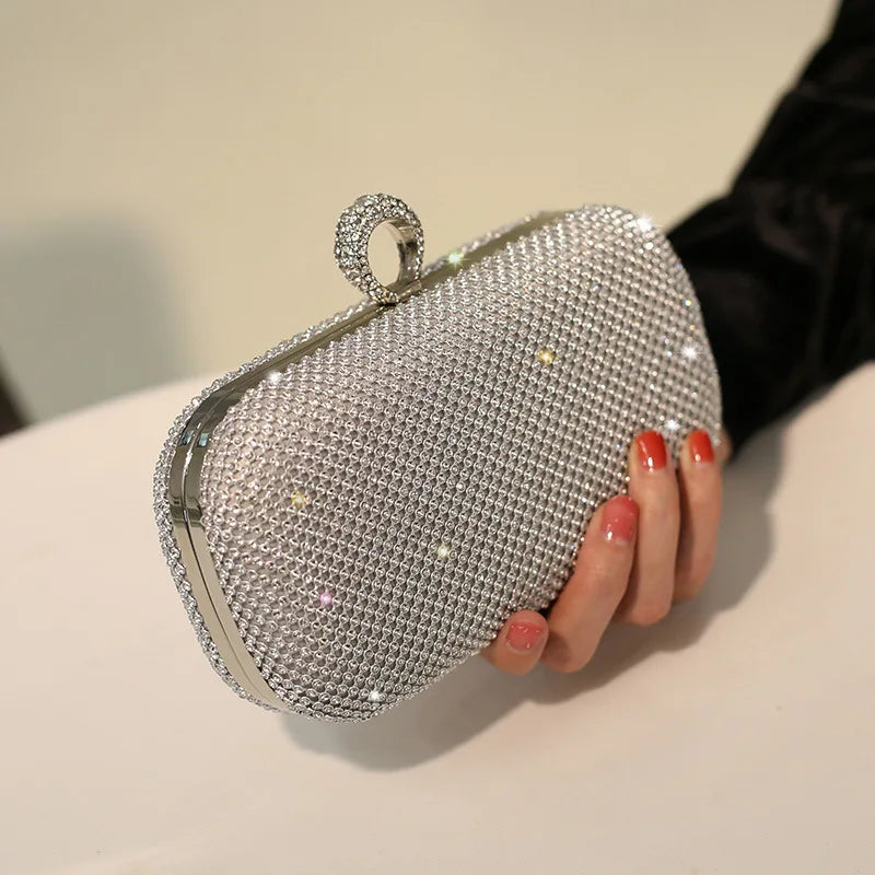 Evening Bags Luxury 2024 Fancy Formal Dress Wedding 2024 Clutch Bag Sparkly Dinner Luxury Party Coin Purse Elegant Handbag Women