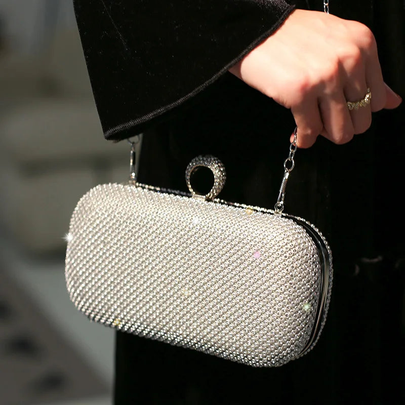 Evening Bags Luxury 2024 Fancy Formal Dress Wedding 2024 Clutch Bag Sparkly Dinner Luxury Party Coin Purse Elegant Handbag Women