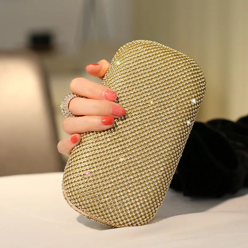 Evening Bags Luxury 2024 Fancy Formal Dress Wedding 2024 Clutch Bag Sparkly Dinner Luxury Party Coin Purse Elegant Handbag Women