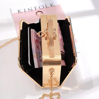 Evening Bags Women Clutch High-end PU Leather Wedding Bridal Handbag Pearl Flower Fashion Chain Party Packs Bags 2024 Crossbody