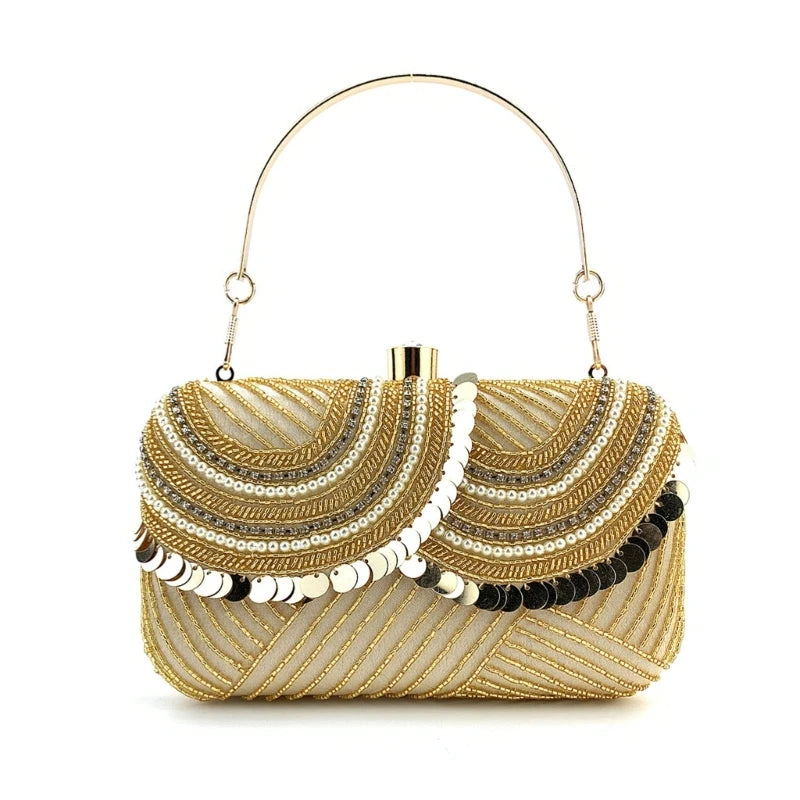 Evening Clutch Bag for Women Patchwork Wedding Clutch Purse Chain Shoulder Bag Small Party Handbag Crossbody Bag