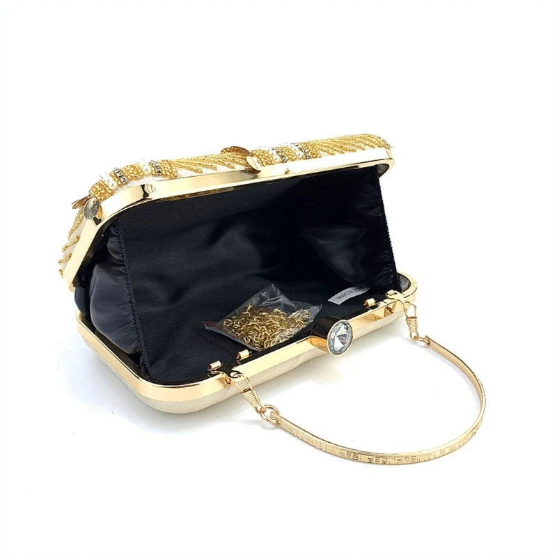 Evening Clutch Bag for Women Patchwork Wedding Clutch Purse Chain Shoulder Bag Small Party Handbag Crossbody Bag