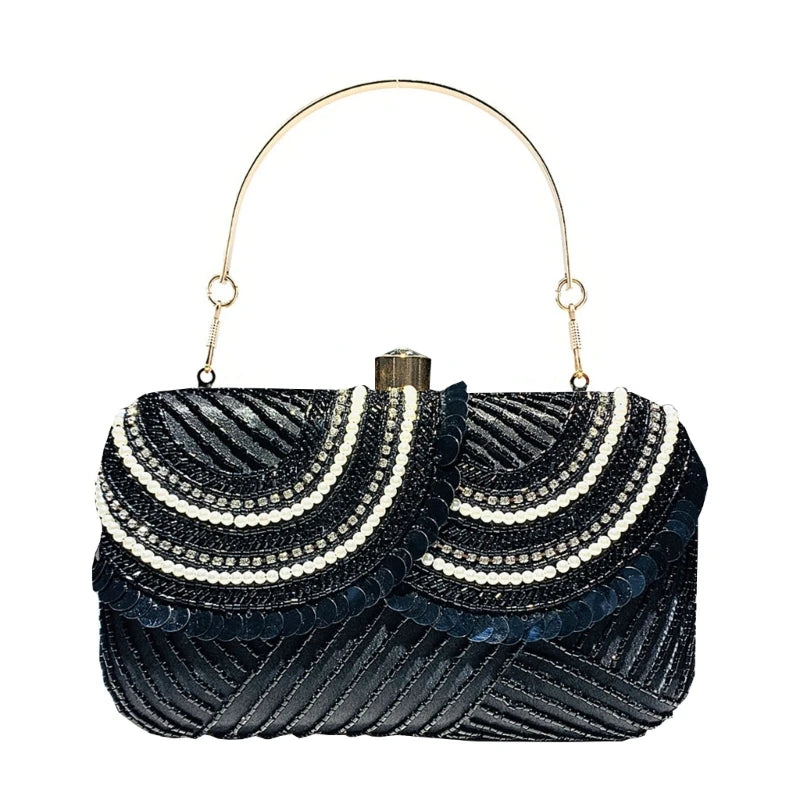 Evening Clutch Bag for Women Patchwork Wedding Clutch Purse Chain Shoulder Bag Small Party Handbag Crossbody Bag