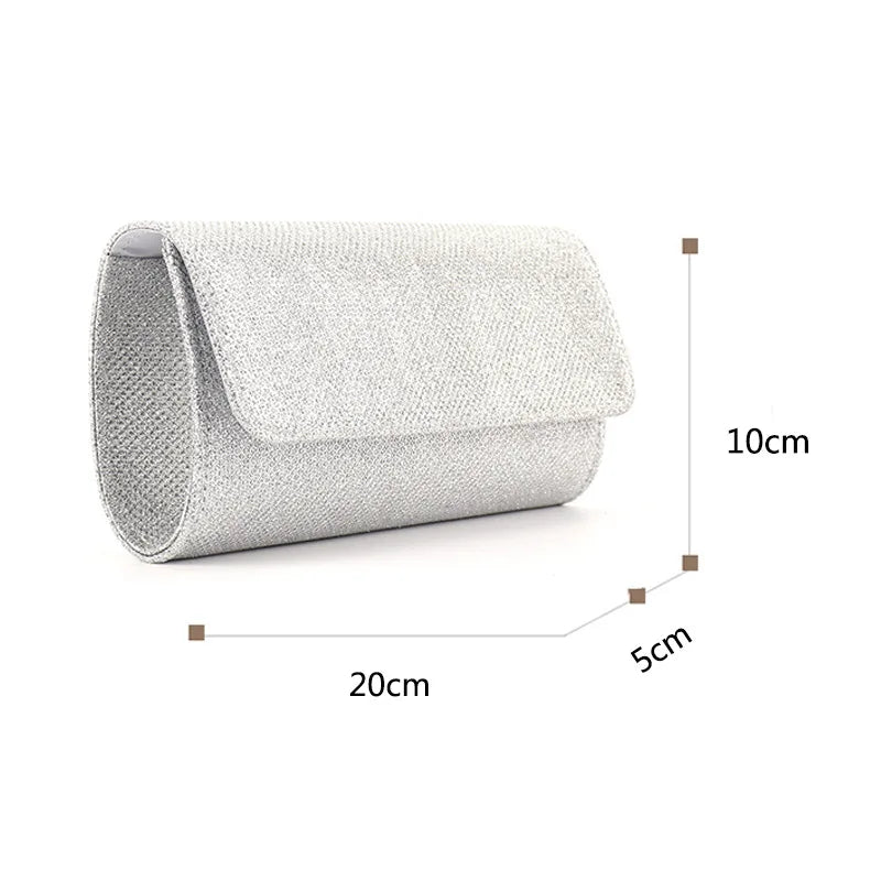 Evening Clutch Bags for Women Small Purse Wedding Simple Handbags Crossbody Wallets Glitter Party Shiny Chain Shoulder Bag Fancy