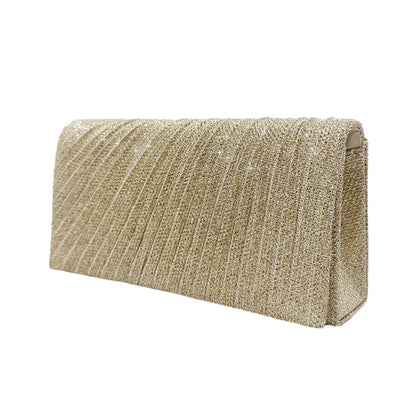 Evening Clutch Purse Sparkling Party Pleated Handbag for Weddings and Parties