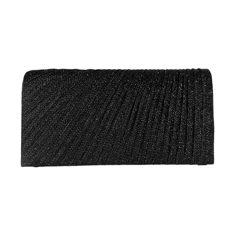 Evening Clutch Purse Sparkling Party Pleated Handbag for Weddings and Parties