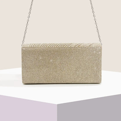 Evening Clutch Purse Sparkling Party Pleated Handbag for Weddings and Parties