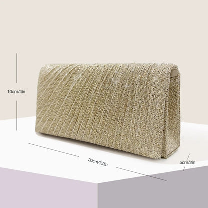 Evening Clutch Purse Sparkling Party Pleated Handbag for Weddings and Parties
