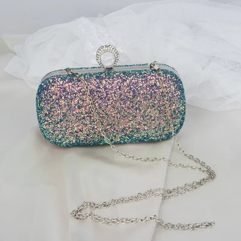 Evening Clutch Purse Women Bling Sequins Handbags 2024 Fashion Luxury Designer Phone Bag Crossbody Party Small Shoulder Bags New