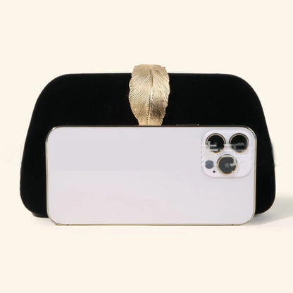 Evening Clutch for Women Fashion Formal HandBag Bridesmaid Wedding Luxury Designer Shoulder Chain Bag Cocktail Party Purse Leaf