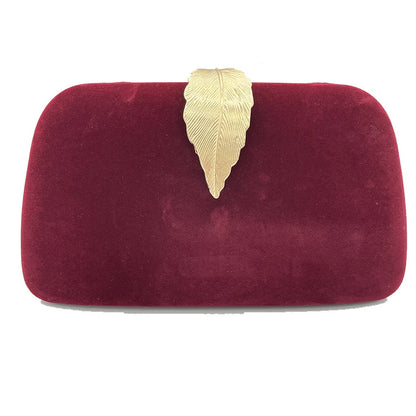 Evening Clutch for Women Fashion Formal HandBag Bridesmaid Wedding Luxury Designer Shoulder Chain Bag Cocktail Party Purse Leaf
