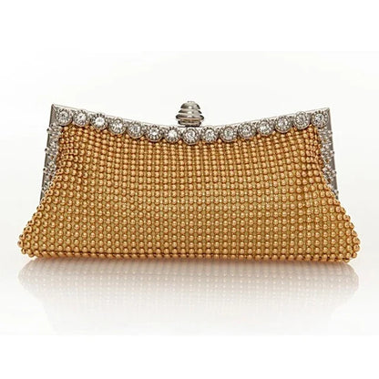 Evening Gold Clutch Bag Glitter Bead Funky Designer Elegant Woman Party Bags Fashion Bridal Purse Silver Handbags Female Night