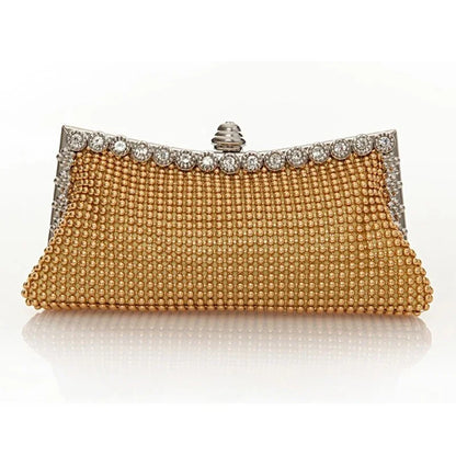 Evening Gold Clutch Bag Glitter Bead Funky Designer Elegant Woman Party Bags Fashion Bridal Purse Silver Handbags Female Night