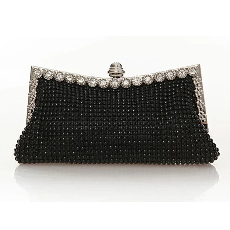 Evening Gold Clutch Bag Glitter Bead Funky Designer Elegant Woman Party Bags Fashion Bridal Purse Silver Handbags Female Night