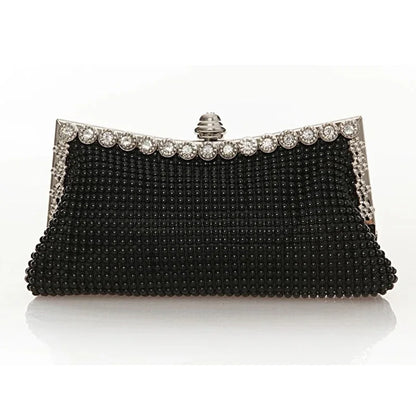 Evening Gold Clutch Bag Glitter Bead Funky Designer Elegant Woman Party Bags Fashion Bridal Purse Silver Handbags Female Night