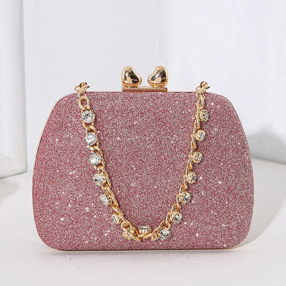 Evening Party Bag with Rhinestones Small Purse Prom Wedding Design Luxury Lady Hand Bags Chain High Quality Formal Clutch Bridal