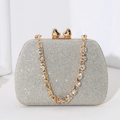 Evening Party Bag with Rhinestones Small Purse Prom Wedding Design Luxury Lady Hand Bags Chain High Quality Formal Clutch Bridal