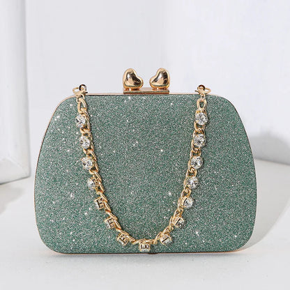 Evening Party Bag with Rhinestones Small Purse Prom Wedding Design Luxury Lady Hand Bags Chain High Quality Formal Clutch Bridal