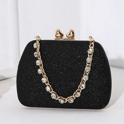 Evening Party Bag with Rhinestones Small Purse Prom Wedding Design Luxury Lady Hand Bags Chain High Quality Formal Clutch Bridal