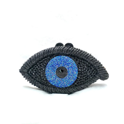 Evil Eye Women Black Pink Gold Silver Diamond Evening Clutch Purse Wedding Bridal Cocktail Crystal Handbag For Prom Party Dinner