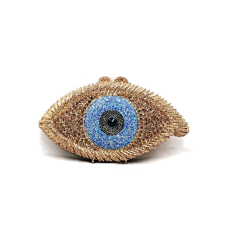 Evil Eye Women Black Pink Gold Silver Diamond Evening Clutch Purse Wedding Bridal Cocktail Crystal Handbag For Prom Party Dinner