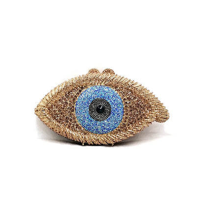 Evil Eye Women Black Pink Gold Silver Diamond Evening Clutch Purse Wedding Bridal Cocktail Crystal Handbag For Prom Party Dinner