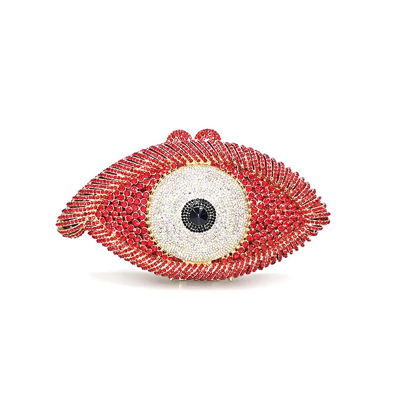 Evil Eye Women Black Pink Gold Silver Diamond Evening Clutch Purse Wedding Bridal Cocktail Crystal Handbag For Prom Party Dinner