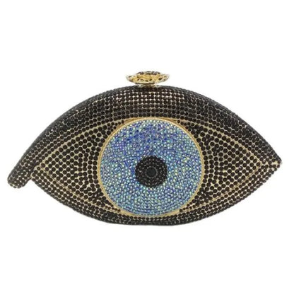 Evil Eye Women Black Pink Gold Silver Diamond Evening Clutch Purse Wedding Bridal Cocktail Crystal Handbag For Prom Party Dinner