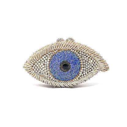 Evil Eye Women Black Pink Gold Silver Diamond Evening Clutch Purse Wedding Bridal Cocktail Crystal Handbag For Prom Party Dinner