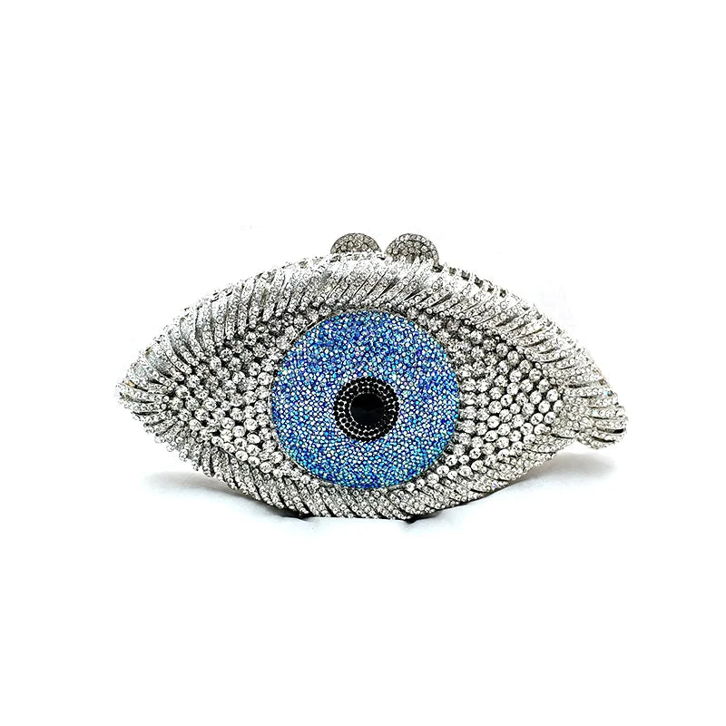 Evil Eye Women Black Pink Gold Silver Diamond Evening Clutch Purse Wedding Bridal Cocktail Crystal Handbag For Prom Party Dinner