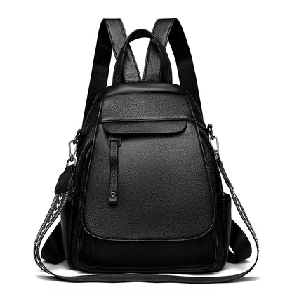 Excellent 100% Genuine Leather Women Backpack Top Layer Cowhide School Book Shopping Bag Knapsack High Quality Cowhide Bags