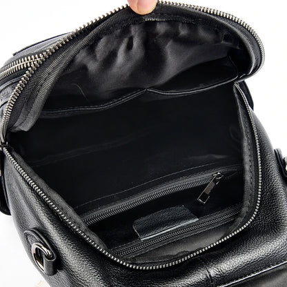 Excellent 100% Genuine Leather Women Backpack Top Layer Cowhide School Book Shopping Bag Knapsack High Quality Cowhide Bags
