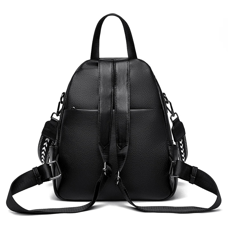 Excellent 100% Genuine Leather Women Backpack Top Layer Cowhide School Book Shopping Bag Knapsack High Quality Cowhide Bags