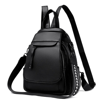 Excellent 100% Genuine Leather Women Backpack Top Layer Cowhide School Book Shopping Bag Knapsack High Quality Cowhide Bags