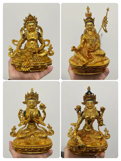 Exclusive Buddha STATUE # GOOD gilding Jambhala fortune God Guru Rinpoche Goddess Tara guanyin Buddha COPPER statue HOME Temple
