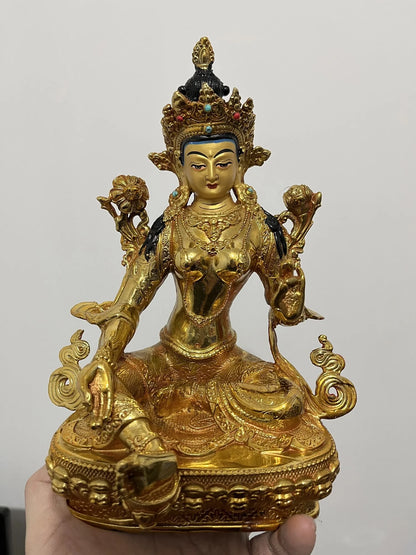 Exclusive Buddha STATUE # GOOD gilding Jambhala fortune God Guru Rinpoche Goddess Tara guanyin Buddha COPPER statue HOME Temple