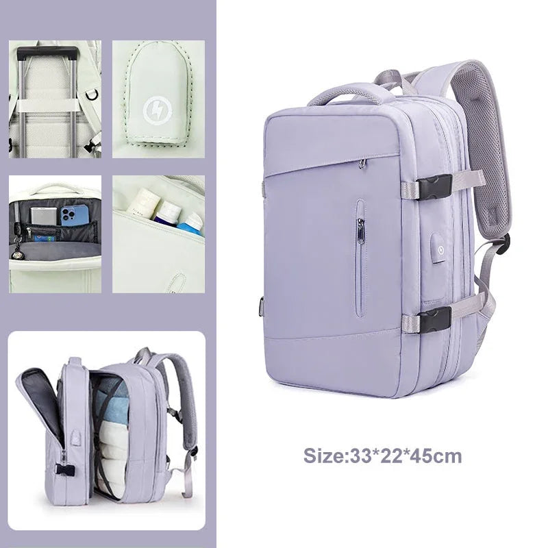 Expandable Airplane Travel Backpack For Women Men Laptop Bag Luggage Man Large Capacity Bags Business Multifunctional Backpacks