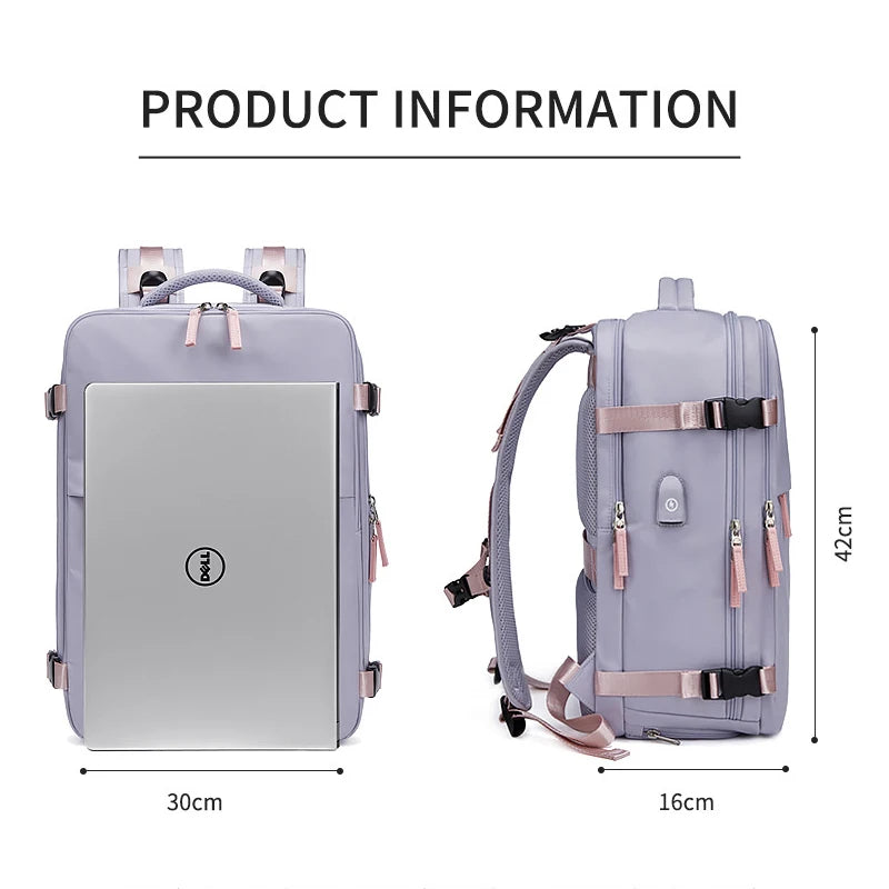 Expandable Travel Backpack Carry On Bag Airline Approved Backpacks Waterproof Laptop Bags Shoes Pocket Men Women Multifunction