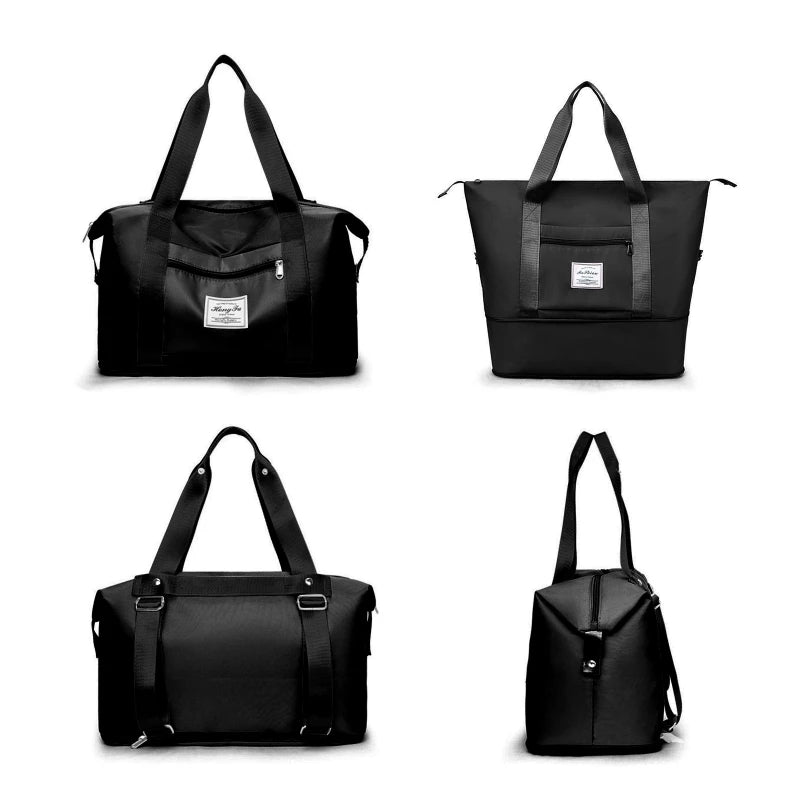 Expandable Travel Tote Bag Packable Sports Bag Gym Backpack for Women Men Travel