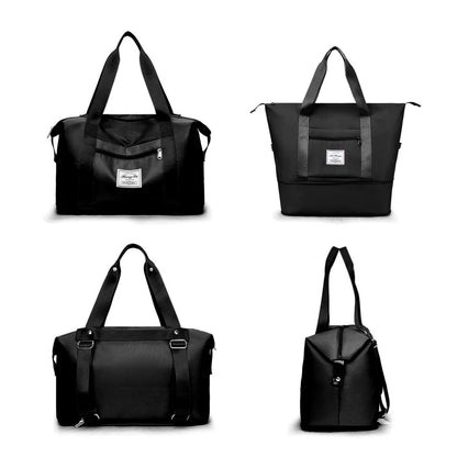 Expandable Travel Tote Bag Packable Sports Bag Gym Backpack for Women Men Travel