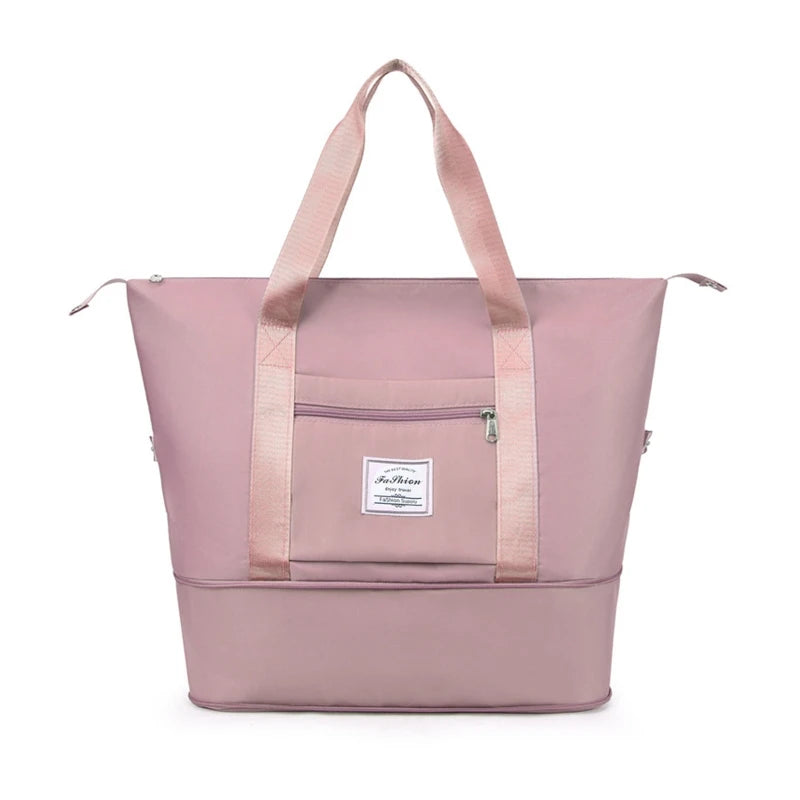 Expandable Travel Tote Bag Packable Sports Bag Gym Backpack for Women Men Travel