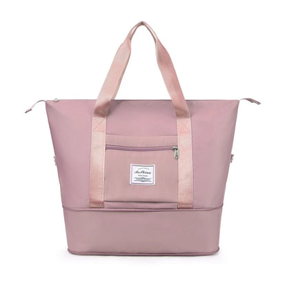 Expandable Travel Tote Bag Packable Sports Bag Gym Backpack for Women Men Travel