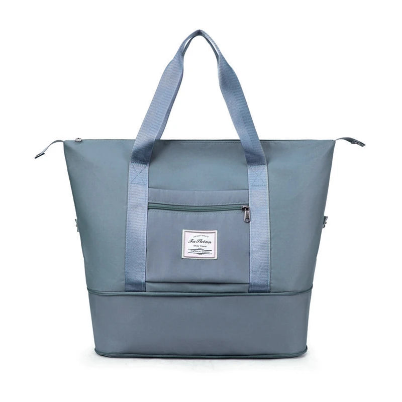 Expandable Travel Tote Bag Packable Sports Bag Gym Backpack for Women Men Travel