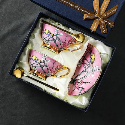 Export Bone Porcelain Coffee Cup and Plate Wedding Matching Cup Gift Exquisite Gift