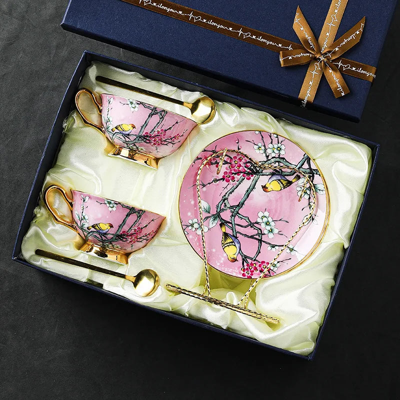Export Bone Porcelain Coffee Cup and Plate Wedding Matching Cup Gift Exquisite Gift