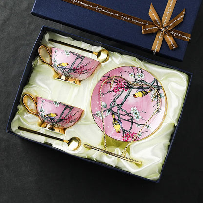 Export Bone Porcelain Coffee Cup and Plate Wedding Matching Cup Gift Exquisite Gift