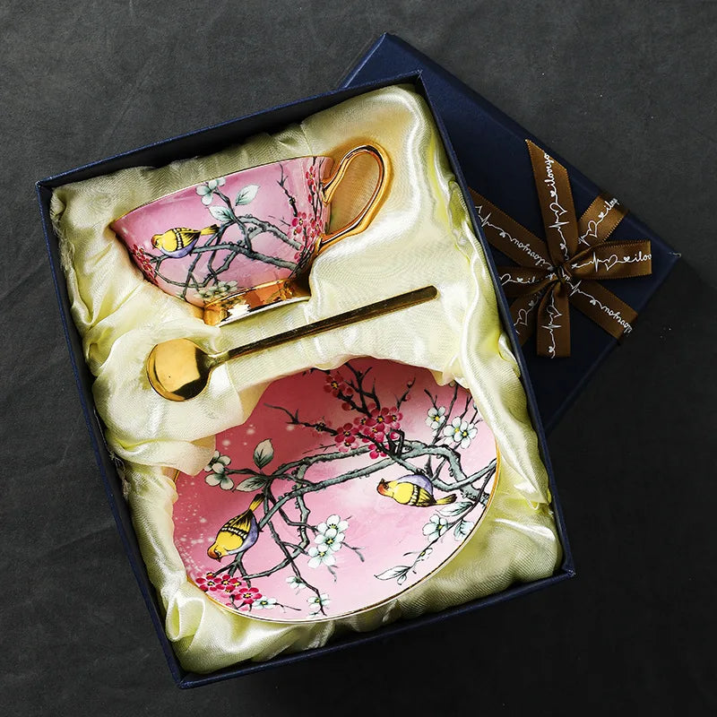 Export Bone Porcelain Coffee Cup and Plate Wedding Matching Cup Gift Exquisite Gift