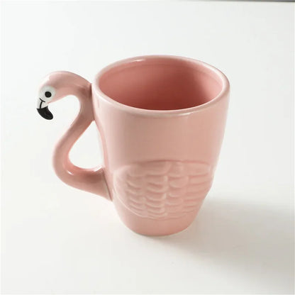 Exquisite 3D Flamingos Coffeware Sets Kung Fu Tea Set Chinese Tea Cup Ceramic Cups and Mugs Teapot Gaiwan Shu Puer Kettles Pot