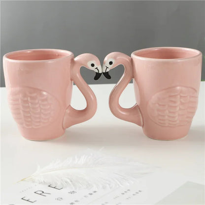 Exquisite 3D Flamingos Coffeware Sets Kung Fu Tea Set Chinese Tea Cup Ceramic Cups and Mugs Teapot Gaiwan Shu Puer Kettles Pot