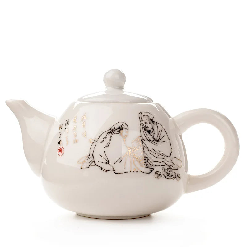 Exquisite Ceramic Kung Fu Tea PotChinese Teapot KettleCoffee Tea SetsChinese Traditions Flower Tea PotPorcelain Teaware